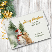Golden Retriever Sneeuwman Vriend Kerstmis