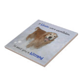 Golden Retriever Sneeuwvlok Kisses Tegeltje (Zijkant)