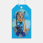 Golden Retriever Snorkeler Cadeaulabel (Achterkant)