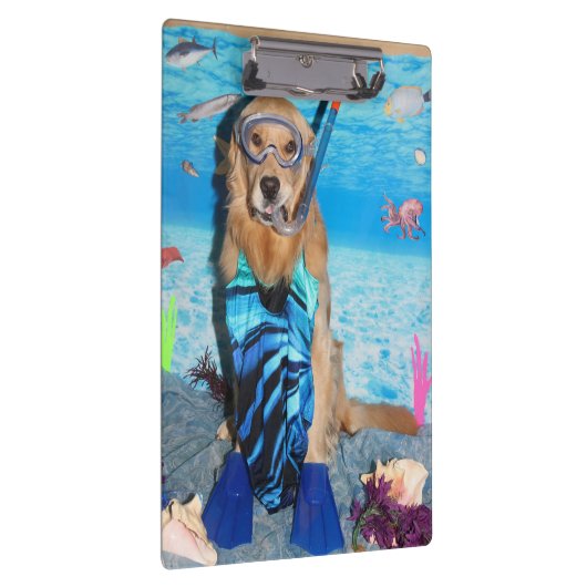 Golden Retriever Snorkeler Klembord (Rechts)