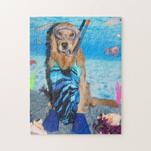 Golden Retriever Snorkeler Legpuzzel (Verticaal)