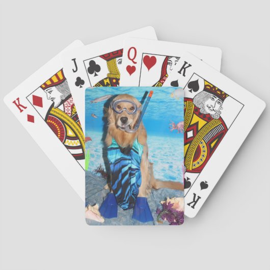 Golden Retriever Snorkeler Pokerkaarten (Achterkant)
