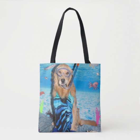 Golden Retriever Snorkeler Tote Bag (Voorkant)