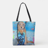 Golden Retriever Snorkeler Tote Bag (Achterkant)