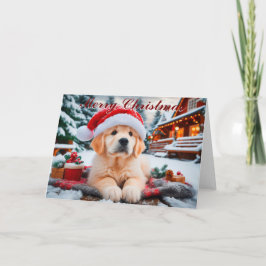 Golden Retriever Snow Puppy Kerst Kaart