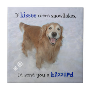 Golden Retriever Snowflake Kisses Tegeltje