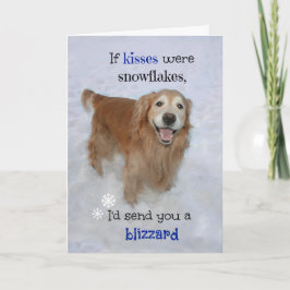 Golden Retriever Snowflake Kisses Valentijnsdag Feestdagen Kaart
