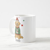 Golden Retriever Snowman Ugly Sweater Holiday Koffiemok (Voorkant links)