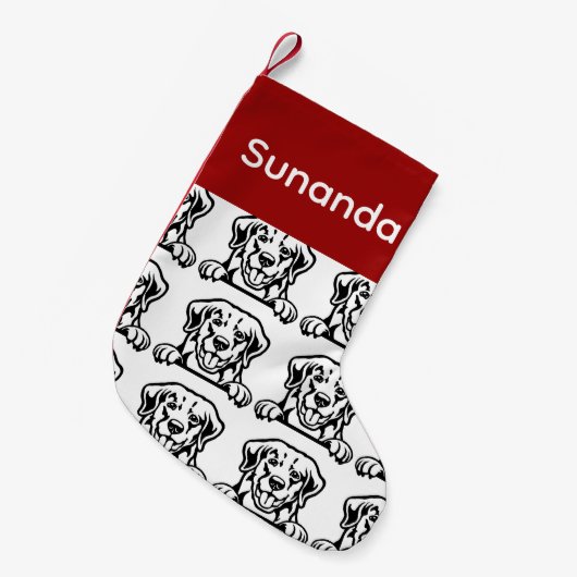 Golden Retriever sokken Gepersonaliseerd hond Sokk Kleine Kerstsok (Voorkant (Hangend))