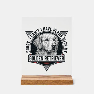 Golden Retriever Sorry I heb plannen Hond Liefhebb Acryl Bord