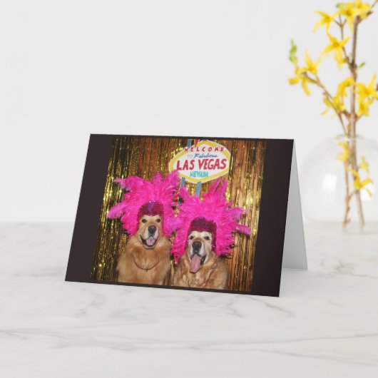 Golden Retriever Spannende Showgirls Verjaardag Kaart (Gele Bloem)