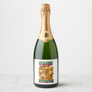 Golden Retriever Sparkling Wijnetiket