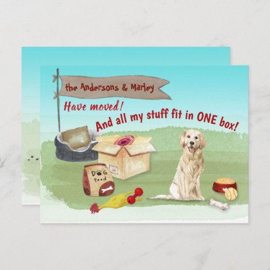 Golden Retriever speelt ons nieuwe thuis Briefkaart (Voorkant / Achterkant)