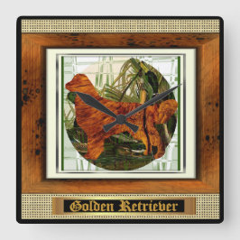 Golden Retriever Sporting Dog Art Vierkante Klok