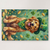 Golden Retriever St Patrick’s Day Lucky Dog Legpuzzel (Horizontaal)