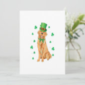 Golden Retriever St. Patricks Day Funny Dog Lover Aankondiging (Staand voorkant)