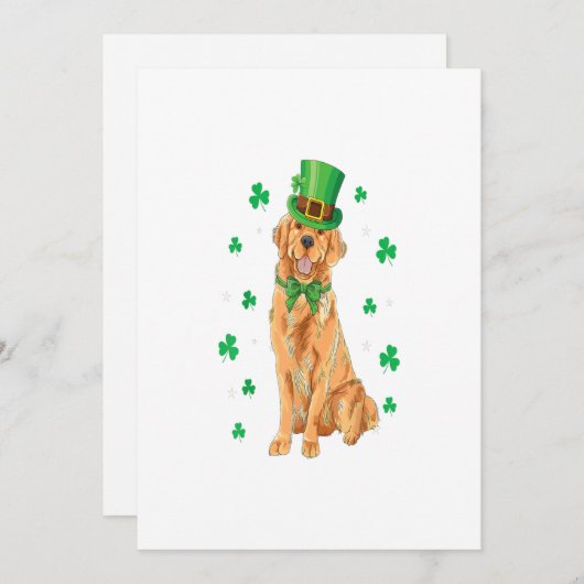 Golden Retriever St. Patricks Day Funny Dog Lover Aankondiging (Voorkant / Achterkant)