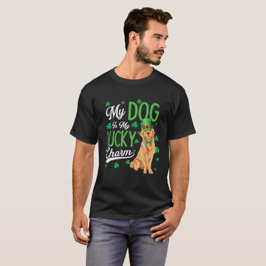 Golden Retriever St Patrick's Day Funny Dog Lover T-shirt (Voorkant volledig)