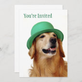 Golden Retriever St. Patrick's Day Kaart (Voorkant / Achterkant)