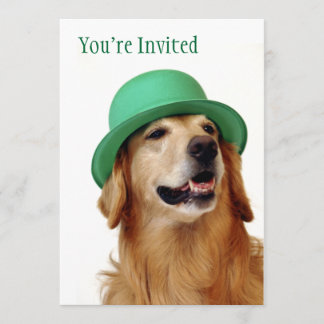 Golden Retriever St. Patrick's Day Kaart