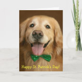 Golden Retriever St. Patrick's Day Kaart (Voorkant)