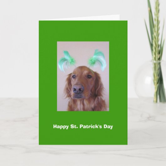 Golden Retriever St. Patrick's Day Kaart (Voorkant)
