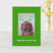 Golden Retriever St. Patrick's Day Kaart (Gele Bloem)