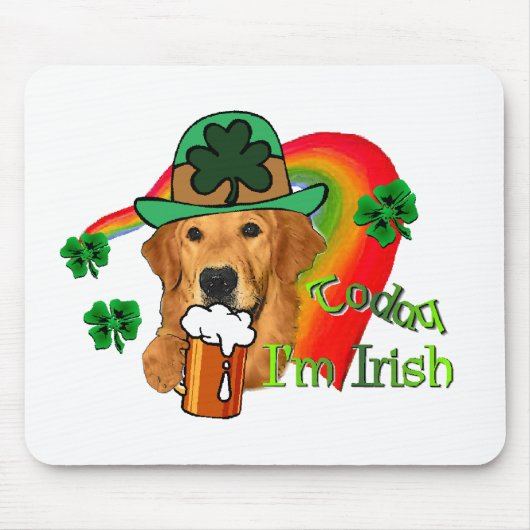 Golden Retriever St Patricks Day Muismat (Voorkant)