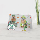 Golden Retriever St. Patrick's Day Shamrockers Kaart (Voorkant)
