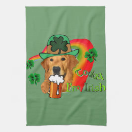 Golden Retriever St. Patrick's Day Theedoek