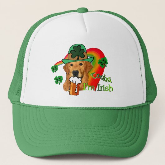 Golden Retriever St Patricks Day Trucker Pet (Voorkant)