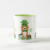 Golden Retriever St Patricks Day Tweekleurige Koffiemok (Center)