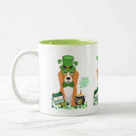 Golden Retriever St Patricks Day Tweekleurige Koffiemok