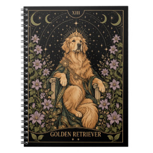 Golden Retriever, Starlit Tarot Kunst Notitieboek