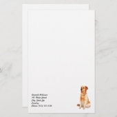 Golden Retriever Stationery Briefpapier (Voorkant / Achterkant)