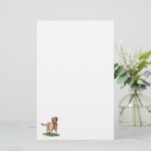 Golden Retriever Stationery Briefpapier (Staand voorkant)