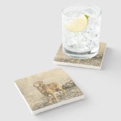 Golden Retriever Stenen Onderzetter (Zijkant)