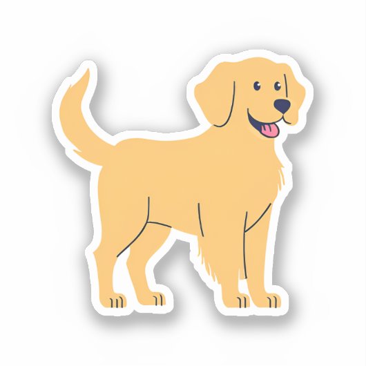 Golden Retriever Sticker (Voorkant)