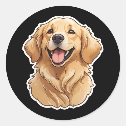 Golden Retriever Sticker (Voorkant)