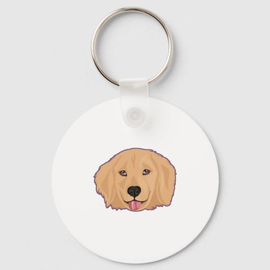 Golden Retriever Sticker Sleutelhanger (Voorkant)
