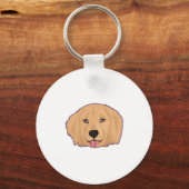 Golden Retriever Sticker Sleutelhanger (Voorkant)
