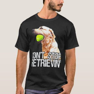 Golden Retriever Stopt Niet Met Ophalen Met Tennis T-shirt