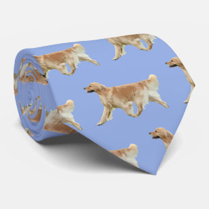 Golden Retriever Stropdas Light Blue
