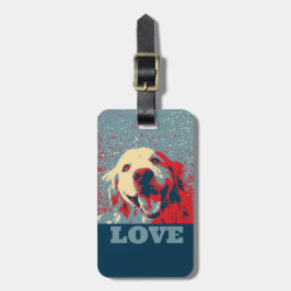Golden Retriever Stylized Love Bagagelabel