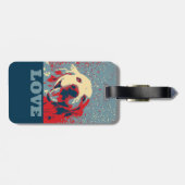 Golden Retriever Stylized Love Bagagelabel (Achterkant horizontaal)
