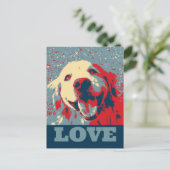 Golden Retriever Stylized Love Briefkaart (Staand voorkant)