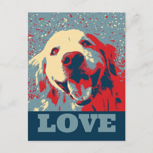 Golden Retriever Stylized Love Briefkaart (Voorkant)