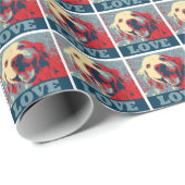 Golden Retriever Stylized Love Cadeaupapier (Rol Hoek)