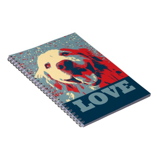Golden Retriever Stylized Love Notitieboek (Rechterzijde)