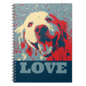 Golden Retriever Stylized Love Notitieboek (Voorkant)